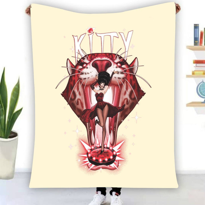 Alaska - Kitty Galloway Single - Side Flannel Blanket - dragqueenmerch