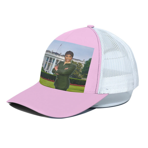 Bambi Banks Coulee - Pink White House Trucker Hat - dragqueenmerch