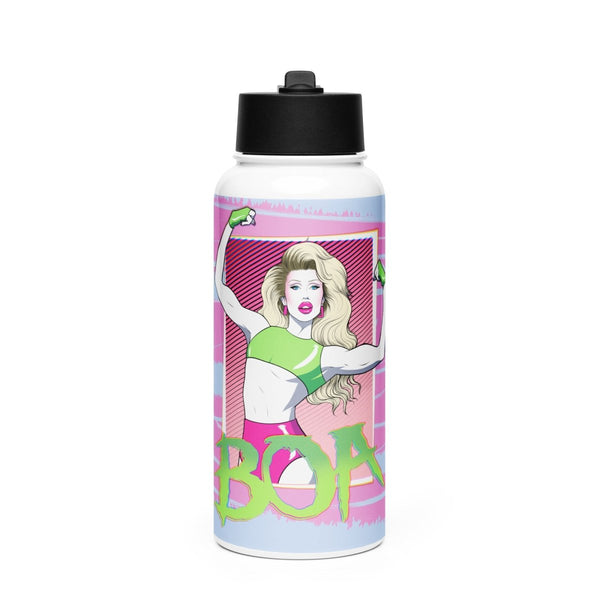 BOA - Werkout Stainless Steel Water Bottle With Straw - dragqueenmerch