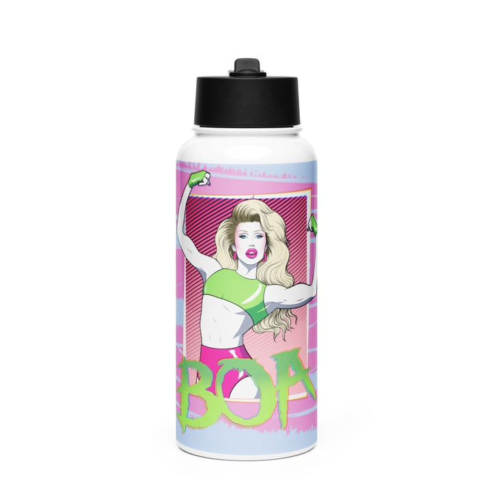 BOA - Werkout Stainless Steel Water Bottle With Straw - dragqueenmerch