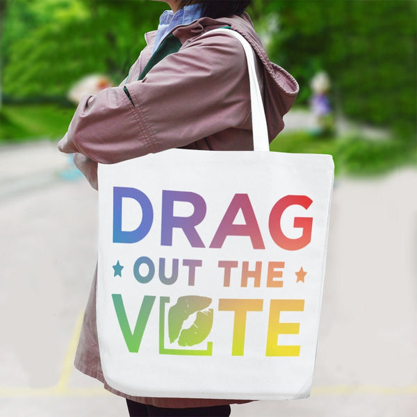 Drag Out the Vote - Pride Logo Jumbo Tote Bag - dragqueenmerch