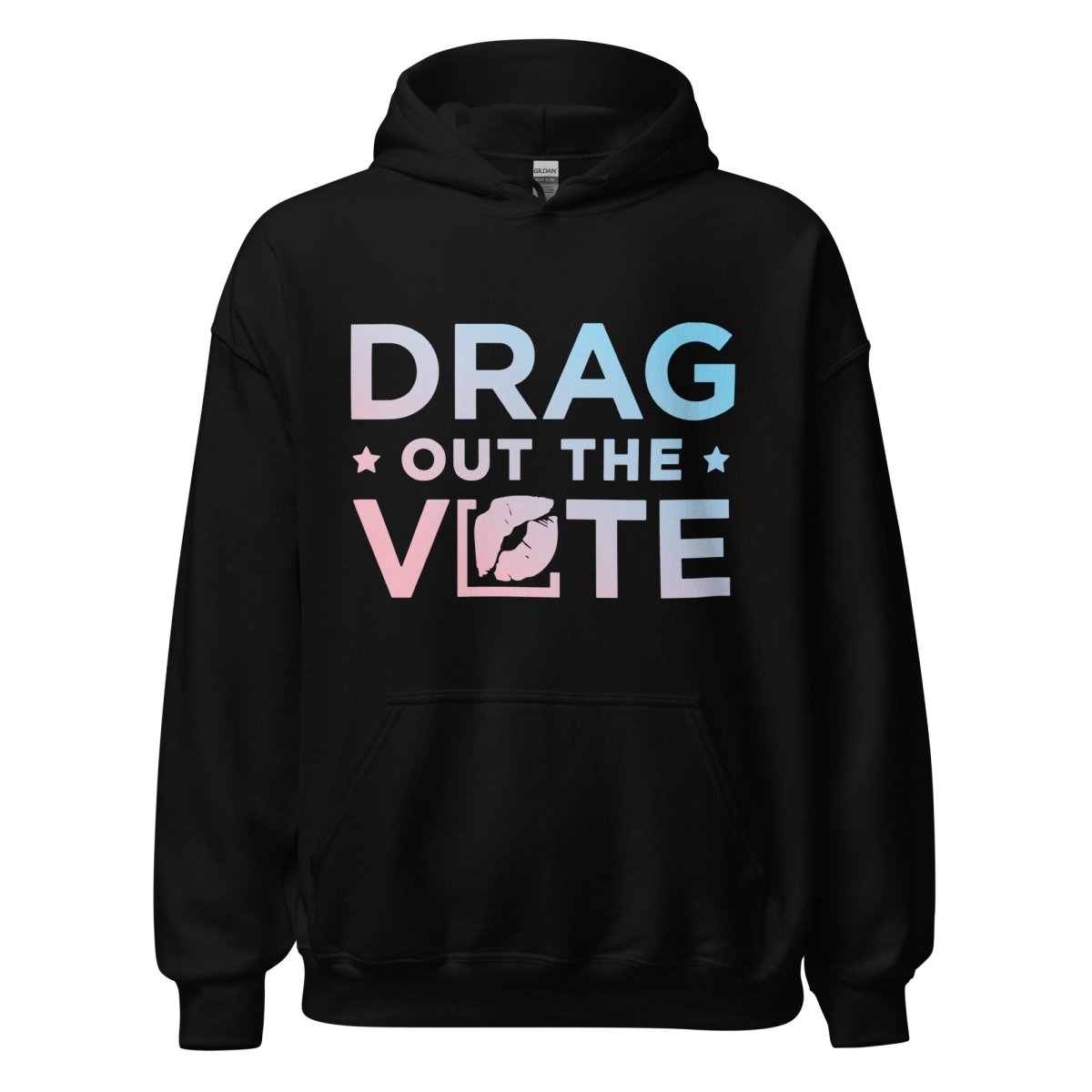 Drag Out the Vote - Trans Logo Hoodie – dragqueenmerch