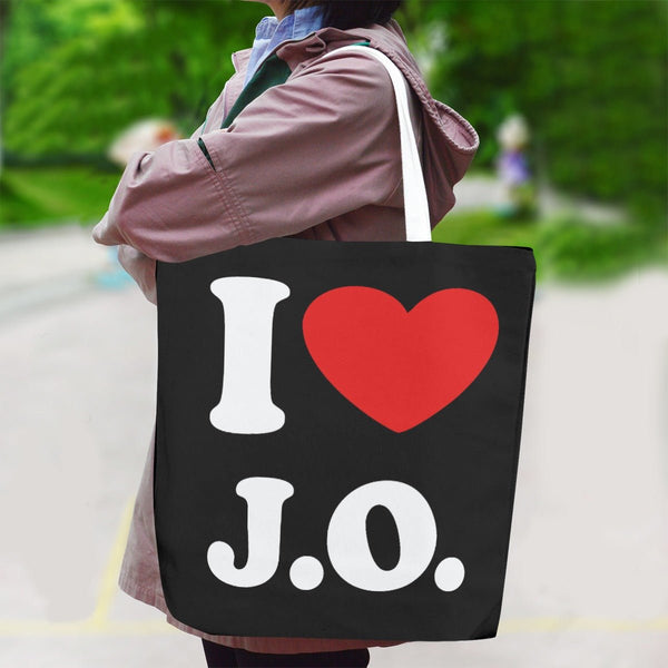 Joe Organa - I HEART J.O. Jumbo Black Tote Bag - dragqueenmerch