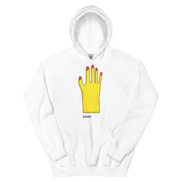 JUNO BIRCH PAUSE HOODIE (WHITE) - dragqueenmerch