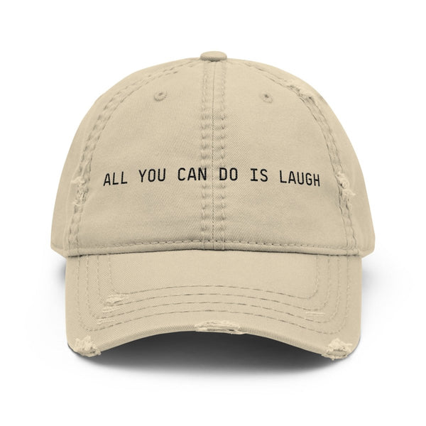 Lana Ja'Rae - ALL YOU CAN DO IS LAUGH Distressed Dad Hat - Khaki - dragqueenmerch