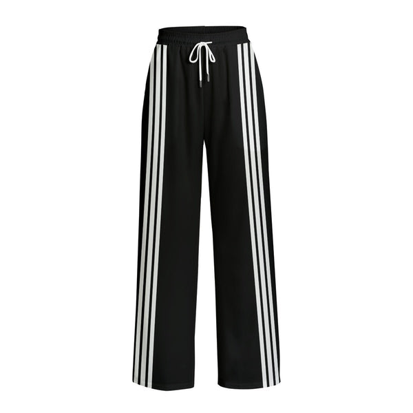 Lydia Kollins - Triple Stripe, Triple Threat Straight Black Pants - dragqueenmerch