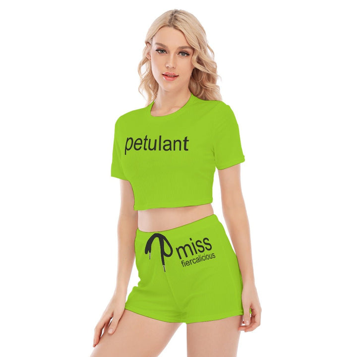 Miss Fiercalicious - Petulant Crop Top and Shorts Set - dragqueenmerch