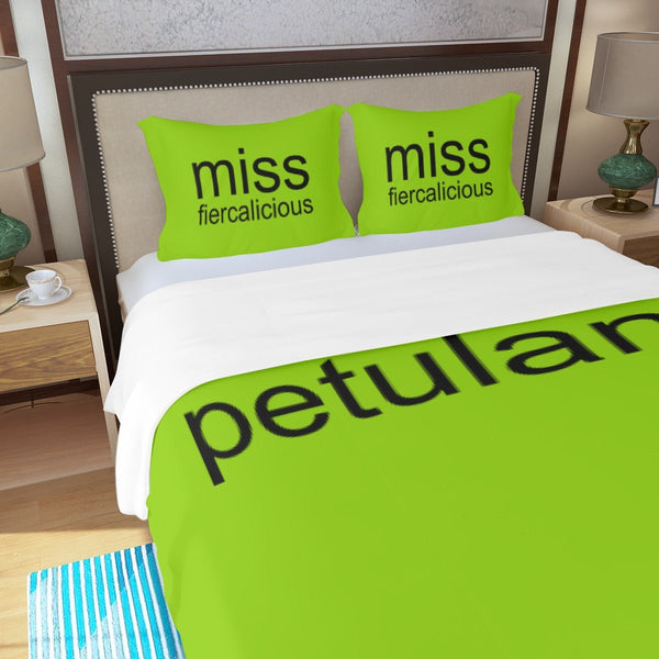 Miss Fiercalicious - Petulant Three Piece Duvet Bedding Set - dragqueenmerch