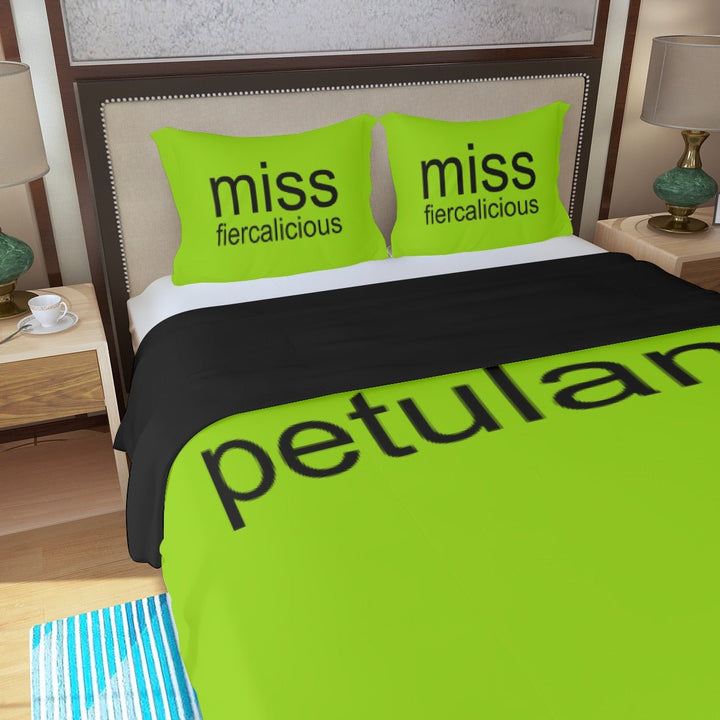 Miss Fiercalicious - Petulant Three Piece Duvet Bedding Set - dragqueenmerch