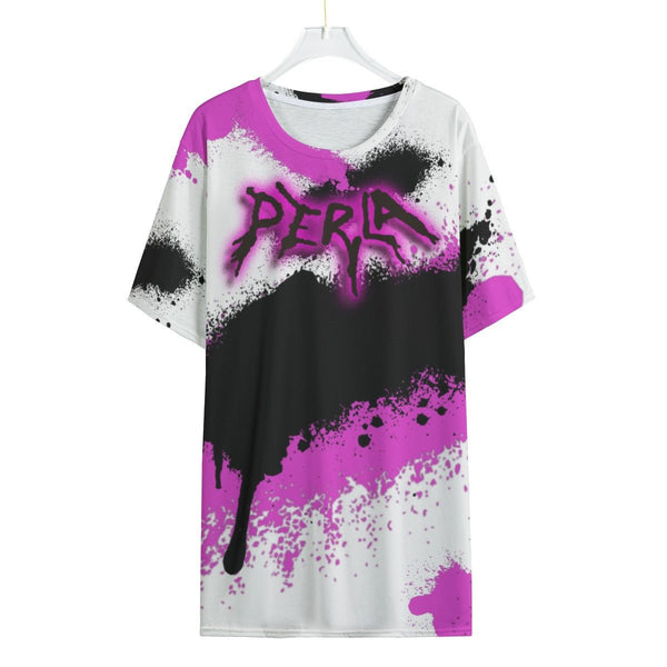 Perla - Graffiti Logo All - Over Print O - Neck T-Shirt - dragqueenmerch