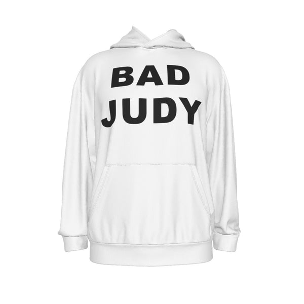 The Bad Judies - Bad Judy White Drop Shoulder Patch Pocket Hoodie - dragqueenmerch