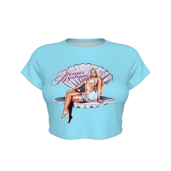 Venus Mystique - Pearl Goddess Raglan Cropped T-Shirt - dragqueenmerch