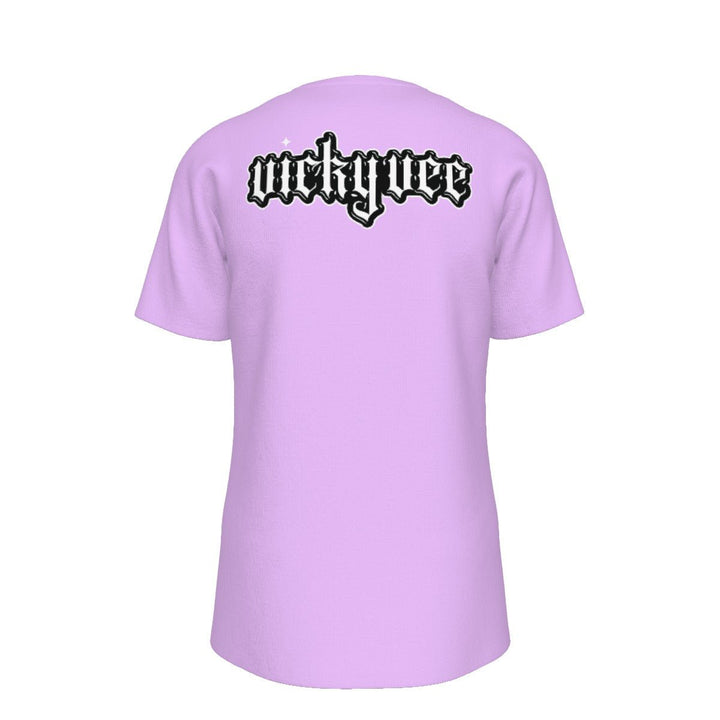 Vicky Vee - Front and Back Logo Lavender Tee - dragqueenmerch