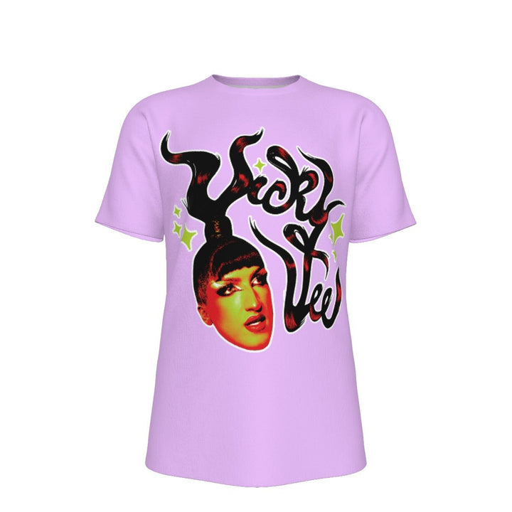 Vicky Vee - Outlined Portrait Lavender T-Shirt - dragqueenmerch