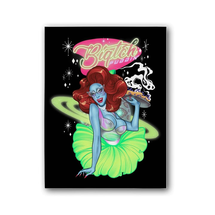 Biqtch Puddin - Alien Canvas Print - dragqueenmerch