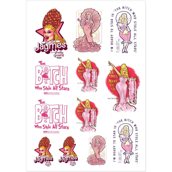 Jaymes Mansfield - All Stars V1 Sticker Sheet - dragqueenmerch