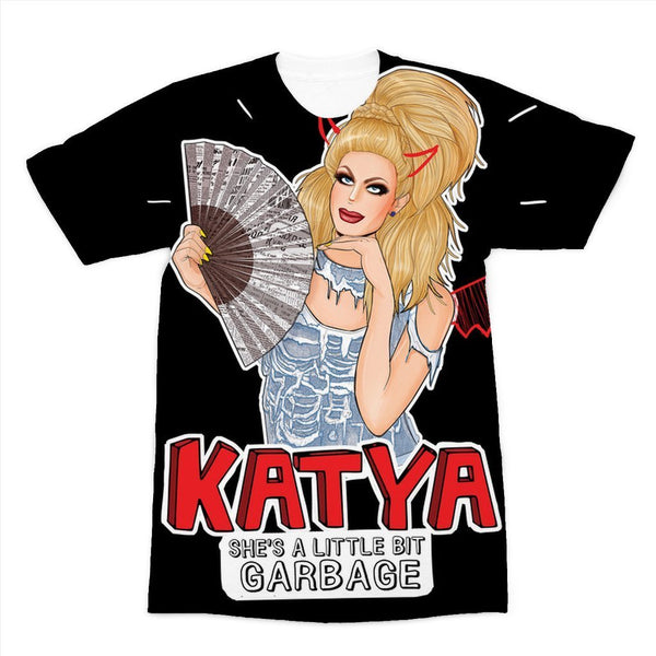 KATYA "GARBAGE" ALL OVER PRINT T-SHIRT