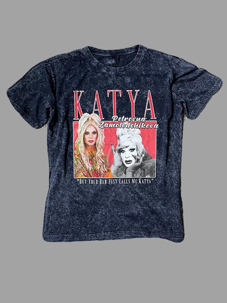 Katya - Retro Photo Acid Washed T-Shirt – dragqueenmerch