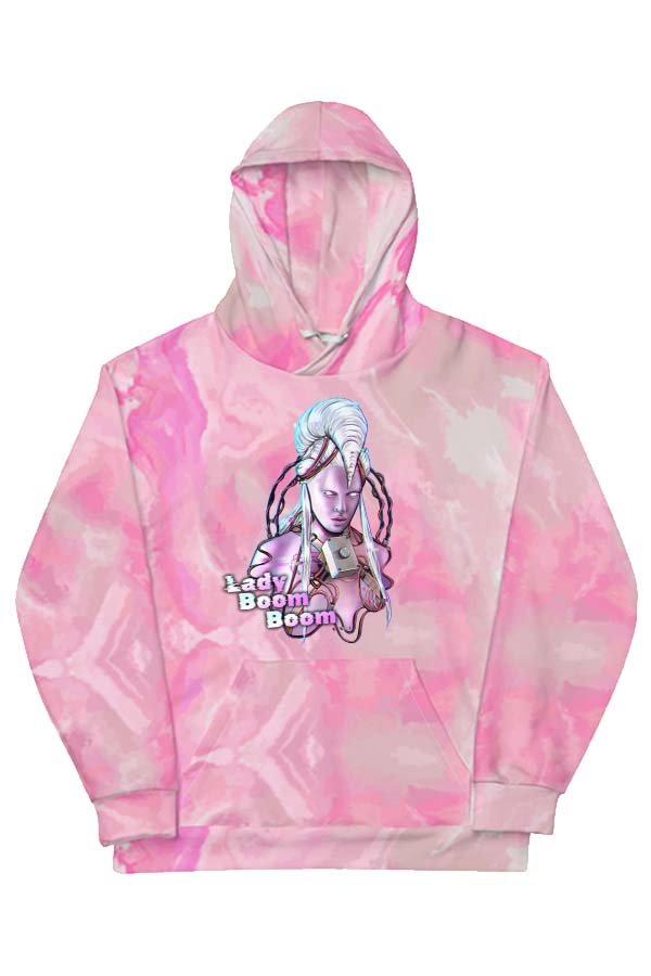 LADY BOOM BOOM PRINTED TIE DYE HOODIE dragqueenmerch