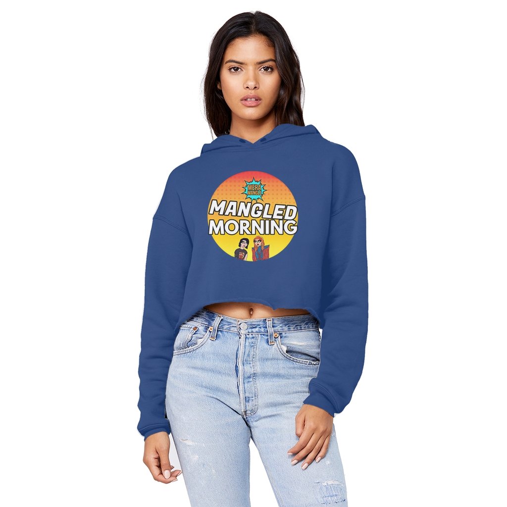 Mera Mangle Mangled Morning Cropped Raw Edge Boyfriend Hoodie