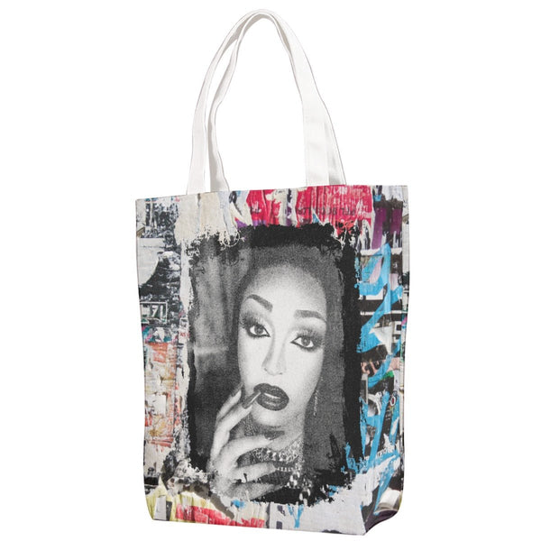 Tatianna - B/W Photo Jumbo Tote Bag - dragqueenmerch