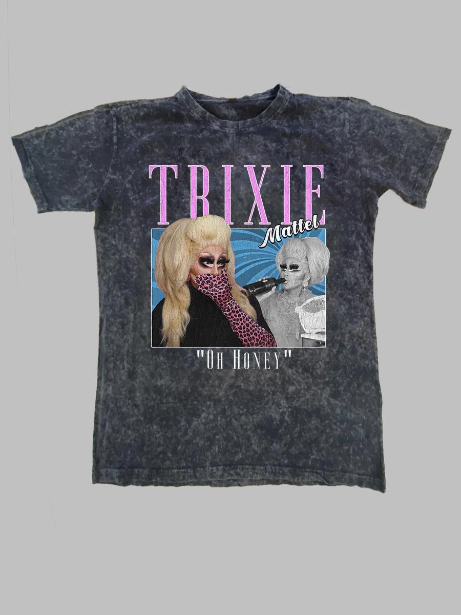 TRIXIE MATTEL - RETRO ACID WASH T-SHIRT - dragqueenmerch